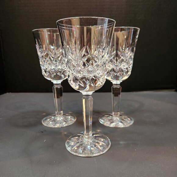 Retired LENOX Charleston Crystal Wine Glasses Set of 3